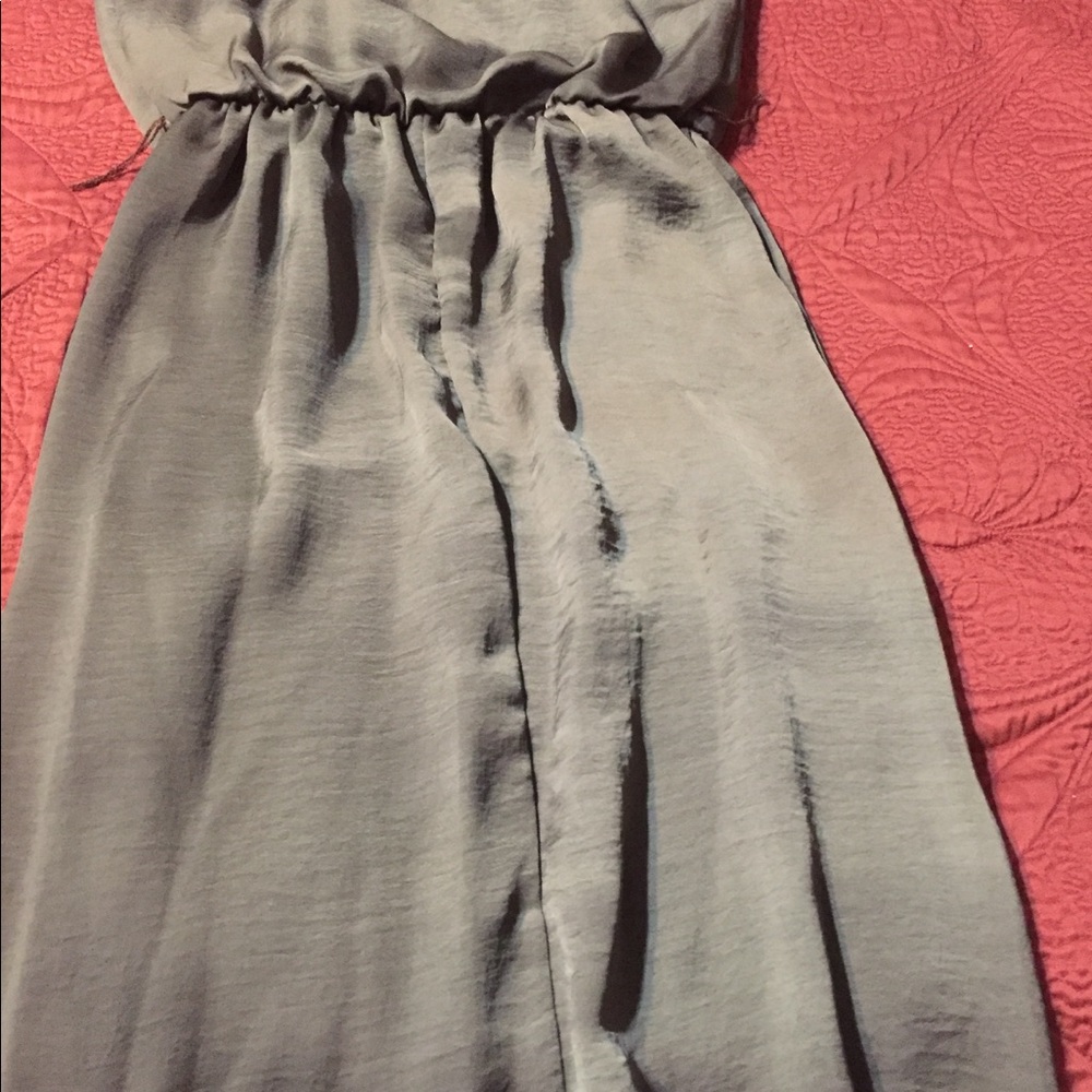🏡Stunning Olive green silk-like dress size S - Picture 7 of 8